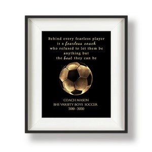 Soccer Coach Thank You Gift - Coach Gift Soccer - Coach Soccer Gift - Gifts for Soccer Coaches - End of Season Soccer - Gold Ball - Fearless