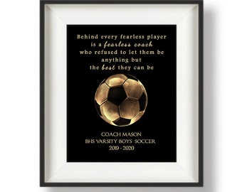 Soccer Coach Thank You Gift - Coach Gift Soccer - Coach Soccer Gift - Gifts for Soccer Coaches - End of Season Soccer - Gold Ball - Fearless