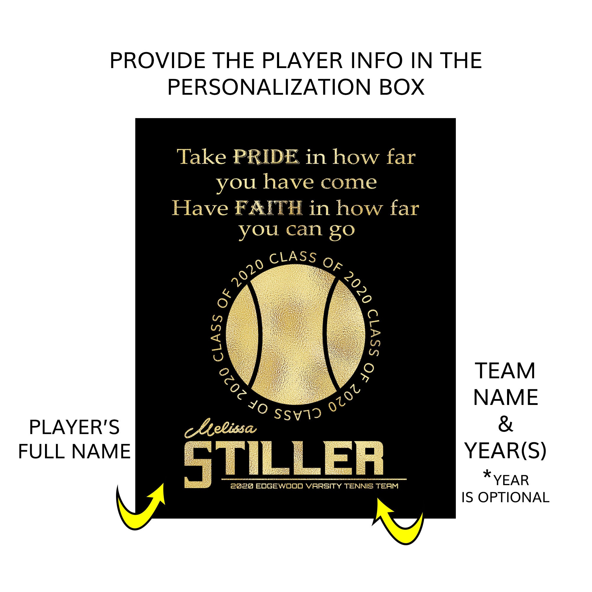 Tennis Senior Night Gifts Tennis Team Captain Gift Tennis Etsy