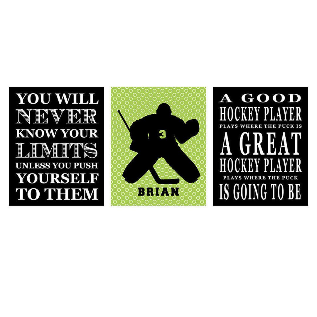 Hockey Team Captain Gift Sports Decor Goalie Hockey Wall Art Hockey Room Decor Graduation Gifts