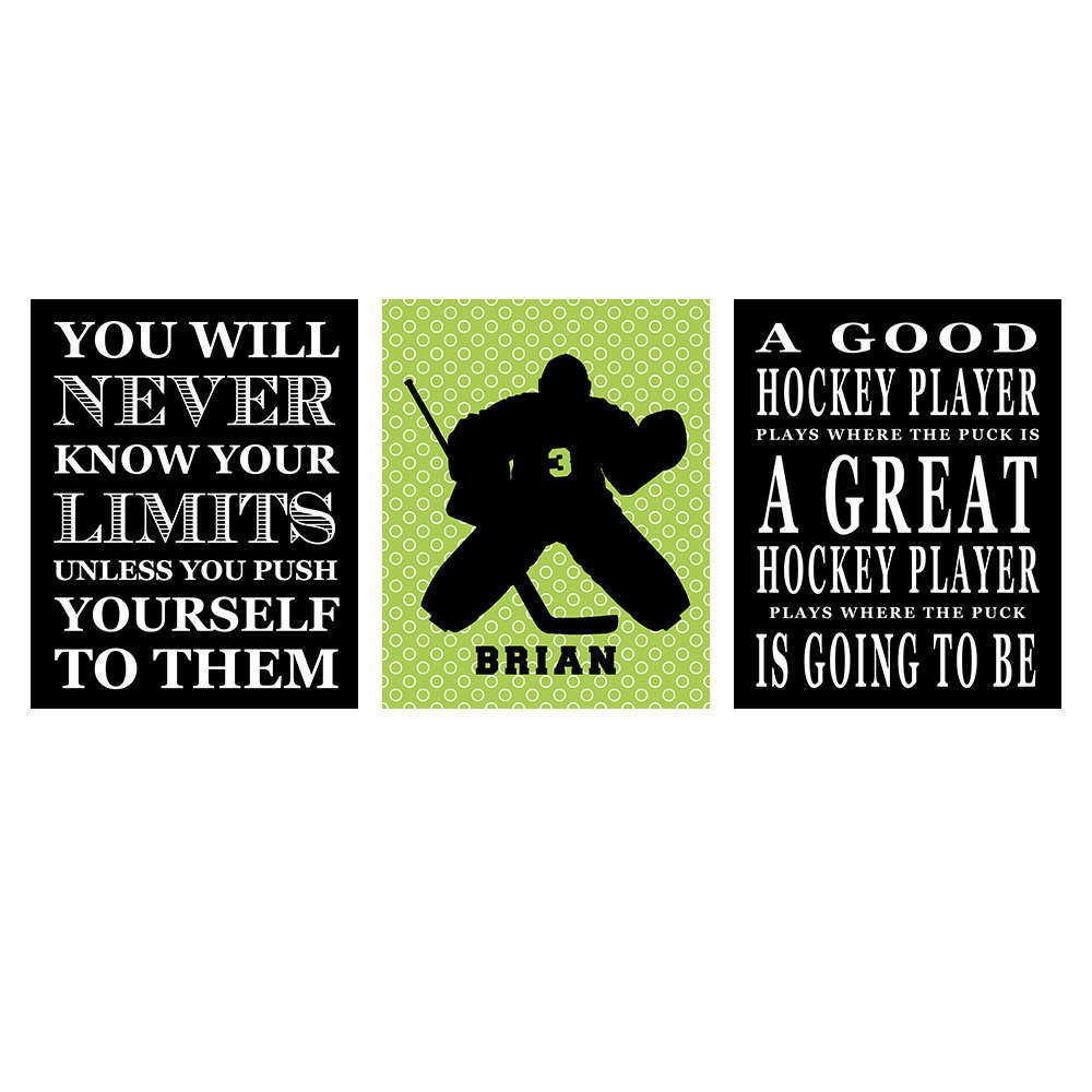 Hockey Team Captain Gift - Sports Decor - Goalie - Hockey Wall Art - Hockey  Room Decor - Graduation Gifts- Sports Decorations - Set of 3 - Etsy, image size:1000x1000