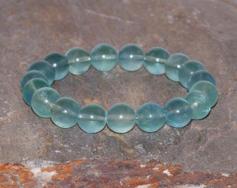 Blue Fluorite Bracelet: 10mm Chakra Healing Crystal Stacking Bracelet