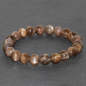 Black Golden Sunstone Bracelet Handmade 8mm Black Sunstone Beaded Gemstone Bracelet Dark Brown Botswana Sunstone Bracelet Stacking Bracelet
