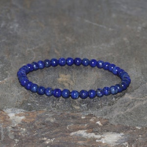 Lapis Lazuli Armband 4,5mm Grade AAA Lapis Lazuli Natur aus Afghanistan Edelstein Armband Blau Lapis Lazuli Stapelbar Geschenk Armband