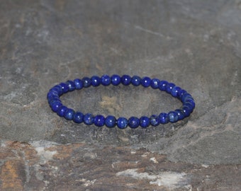 Lapis Lazuli Beaded Bracelet, Natural Afghanistan Gemstone (4.5mm)