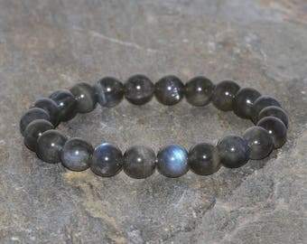 Pulsera de labradorita de grado AA: joyería de yoga con cristales curativos