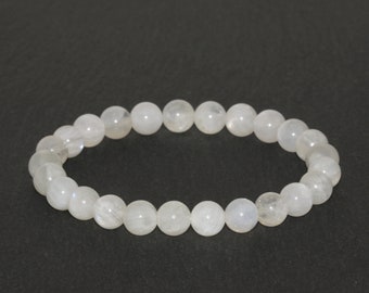 Mondstein Armband 6,5 mm Mondstein Perlen Armband Schmuck Heilung Kristalle Handgelenk Mala Kette Stapel Armband Unisex Armband Geschenkarmband