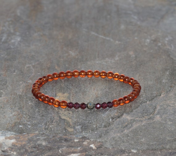 Stretch Bracelet | 4mm Beads (Red Garnet A Grade) Large