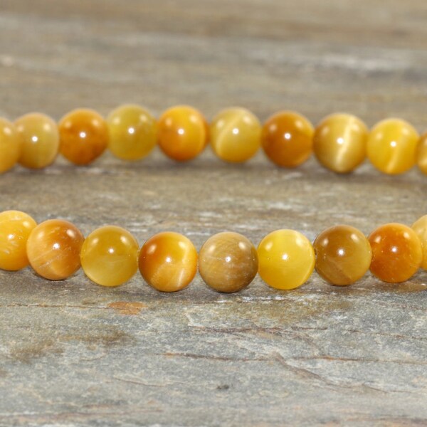 Pulsera de ojo de tigre dorado, chakra del plexo solar, cuentas de mala de yoga