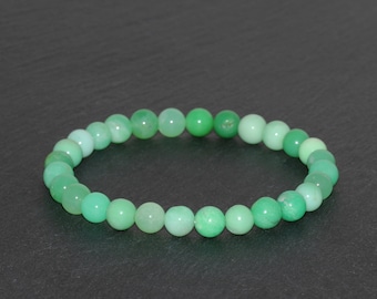 Dainty Chrysoprase Bracelet 6mm-6.5mm Grade AAA Chrysoprase Beaded Natural Gemstone Bracelet Stack Bracelet Unisex Bracelet Gift Bracelet