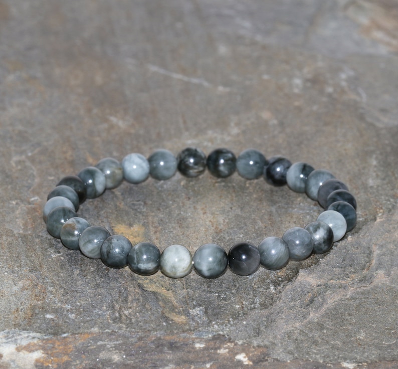 Eagle Eye Beaded Bracelet Genuine 6mm Natural Round Gemstone Etsy