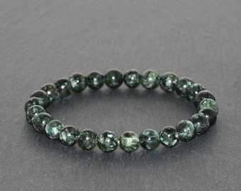 Dikke serafiniet armband handgemaakte AA 6,5 mm serafiniet edelsteen armband natuurlijke groene kralen serafiniet armband Unisex armband