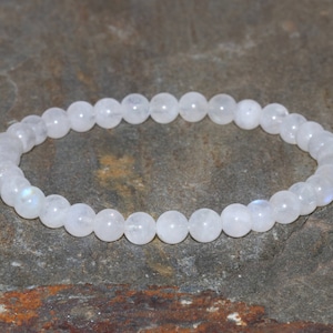 5.5mm Moonstone Beaded Bracelet Rainbow Moonstone Jewelry Stacking Bracelet Wrist Mala Beads Feminine Energy New Beginnings Hormonal Balance