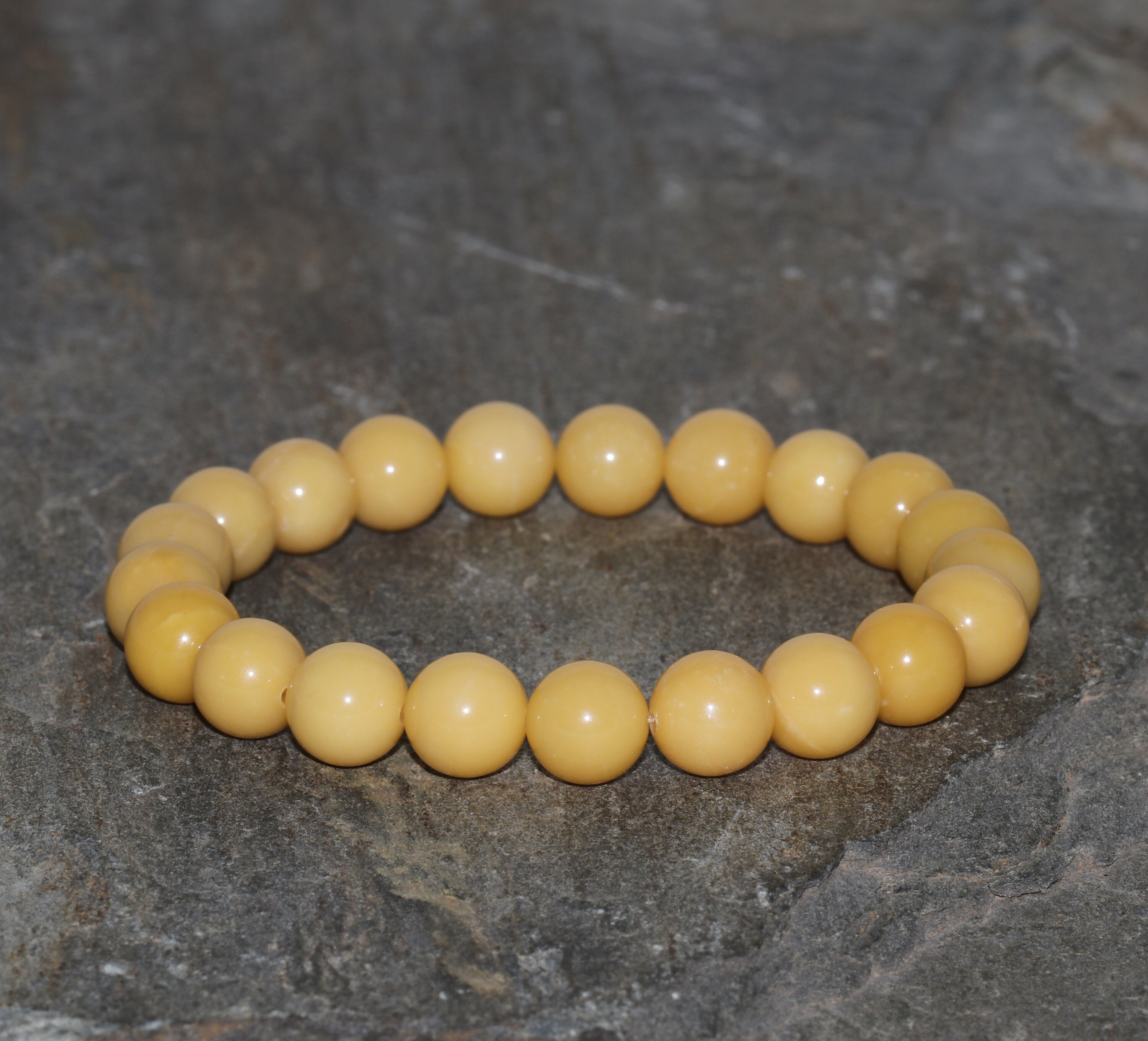 Beewax Jade Bracelet 8mm Yellow Jade Beaded Natural Jade Untreated Beads Genuine Gemstone Bracelet Gift Bracelet Stacking Bracelet Boho