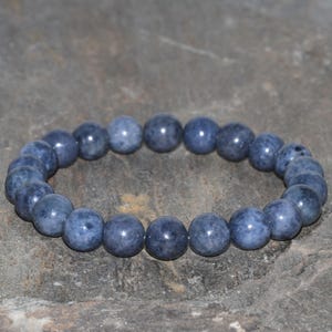 Sapphire Bracelet, Handmade 8mm Dark Blue Sapphire High Grade Gemstones, Gemstone Bracelet, Natural Sapphire Bracelet, Stacking Bracelet