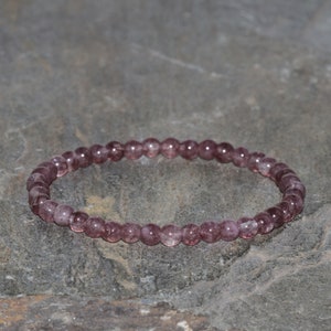 Lepidolite Beaded Bracelet, 4mm Natural Lepidolite Genuine Beads, Positive Energy, Good Properties, Healing Bracelet, Gemstone Bracelet