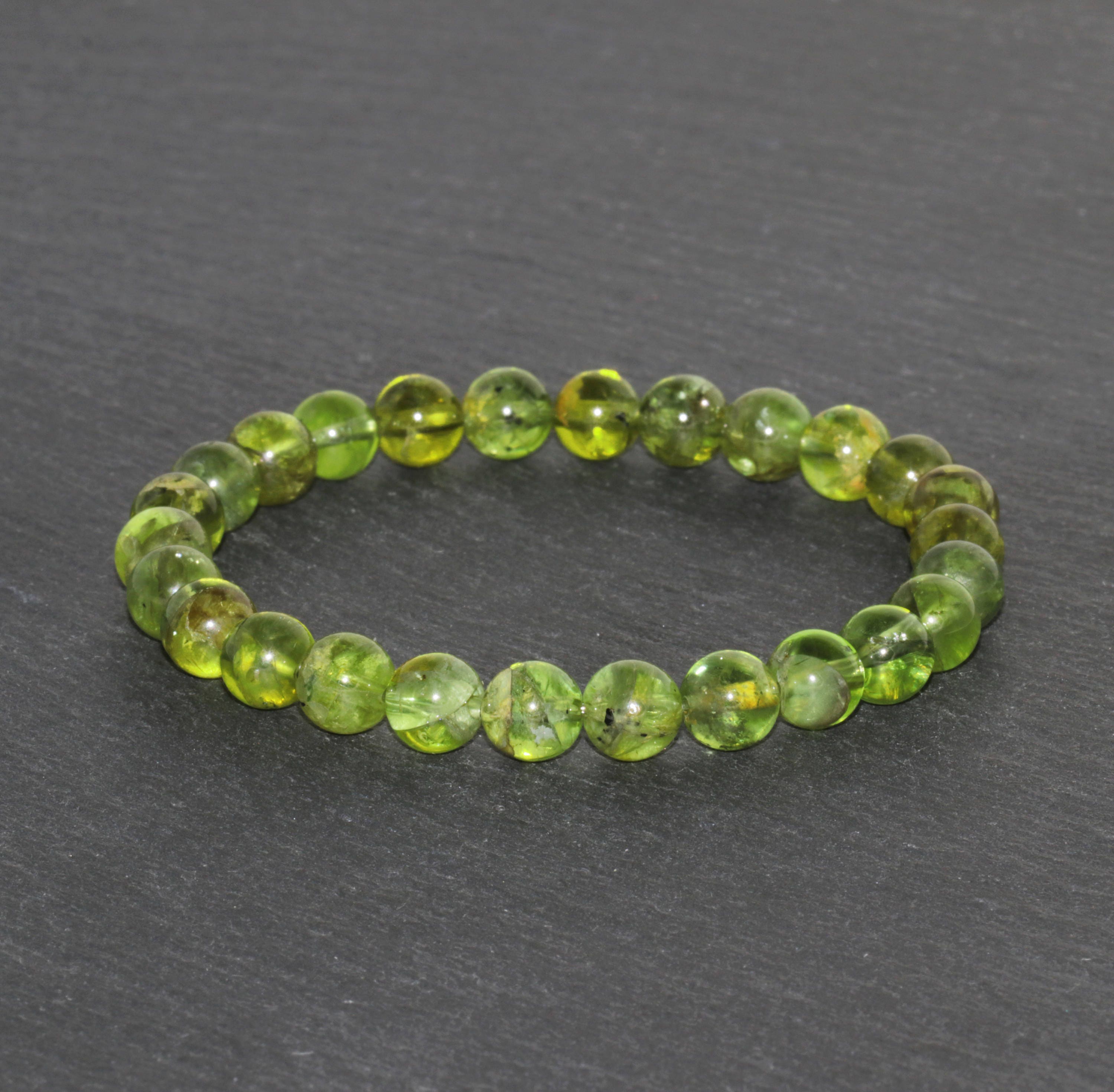 Amazon.com: Natural Green Peridot beaded bracelet for women Sterling Silver  Gemstone Beads Jewelry Crystal Healing : Handmade Products