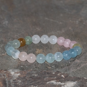 Beryl Beaded Bracelet, Handmade 8-9mm Beryl Gemstone Bracelet, Grade AAA, Gift Bracelet, Morganite, Emerald, Aquamarine Heliodor Bracelet