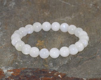 8 mm Mondstein Perlen Armband, Healing Crystal Schmuck