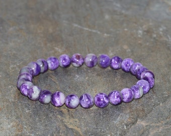 Charoite Beaded Bracelet 6mm Gemstone Bracelet Natural Charoite Wrist Mala Beads Charoite Jewelry Purple Bracelet Gift Bracelet