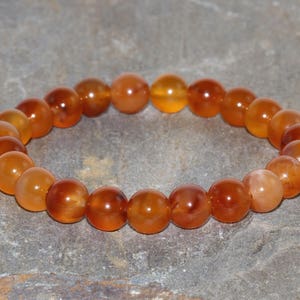 8mm Carnelian Stacking Bracelet, A Grade, Healing Crystals, Motivation - Stone of Life Force & Vitality - Improve Concentration and Focus