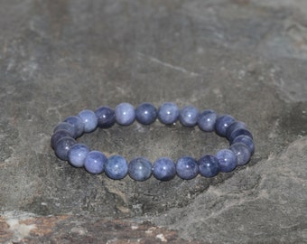 Dainty Tanzanite Beaded Bracelet Handmade 7.5mm Tanzanite Gemstone Bracelet Natural Purple and Violet Tanzanite Bracelet Positivity Bracelet
