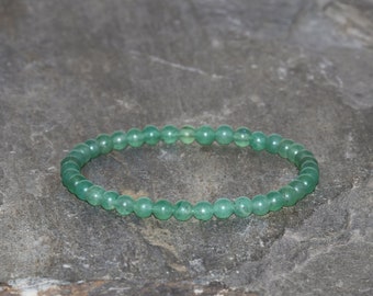 Aventurine Bracelet Handmade 4mm Green Adventurine Beaded Gemstone Bracelet Green Natural Gem Stone Bracelet Stacking Bracelet Gift Bracelet