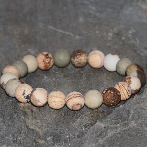 Picture Jasper Bracelet Handmade 8mm Picture Jasper Beaded Gemstone Bracelet Stack Bracelet Unisex Bracelet Gift Bracelet