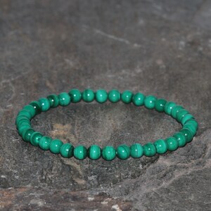 Malachite Beaded Bracelet, 4mm Natural Green Malachite Beads, Grade AAA, Malachite Jewelry, Yoga Chakra, Gift Bracelet, Unisex Bracelet