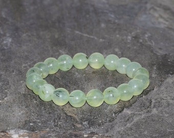 Green Prehnite Bracelet Handmade 9mm Prehnite Beaded Gemstone Bracelet Prehnite Natural Inclusions Green Bracelet Stacking Gift Bracelet