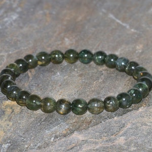 Rare Kornerupine Beaded Bracelet 6mm Celestial Jewelry Natural Stone Bracelet Gift Bracelet Green Gemstone Bracelet Stack Unisex Bracelet
