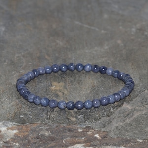 Sapphire Bracelet Handmade 4mm Dark Blue Sapphire Gemstone Bracelet Natural Sapphire Bracelet Stacking Bracelet Unisex Jewelry Hope Bracelet