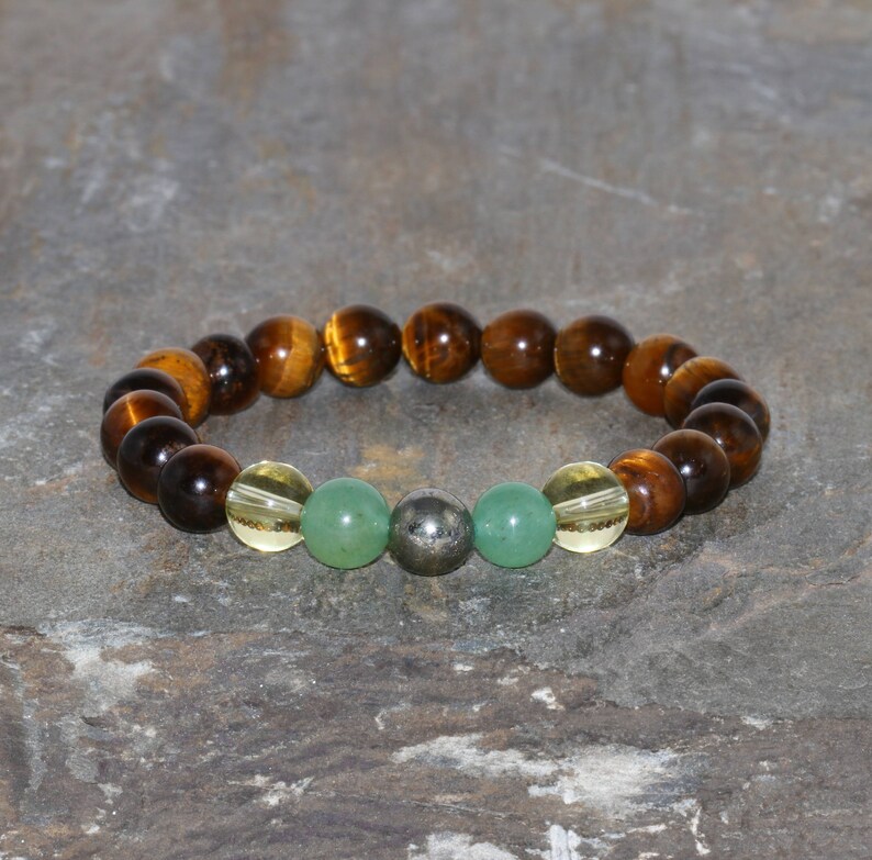 8mm Tiger's Eye Green Aventurine Citrine and Pyrite Etsy