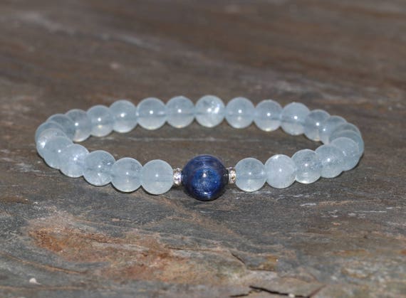Bracelet En Cyanite (disthène) Naturelle 3-4 Mm Qualité Extra - Neuf Avec étiquettes