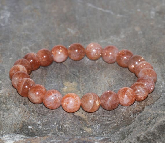 Golden Sunstone Bracelet Handmade 8mm Golden Sunstone Beaded Gemstone Bracelet Chunky Gold Orange Sunstone Bracelet Stack Bracelet AAA Grade Etsy Canada