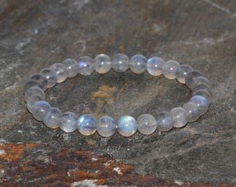 Pulsera de labradorita de Madagascar, 6 mm, cristal curativo de grado AA.
