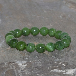 Kanadische Jadeit Armband handgemachte 10mm Klasse A dunkelgrüne Jadeit Perlen Edelstein Armband Stapel Armband Geschenk Armband grüne Jade Armband