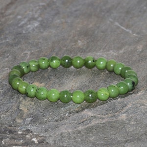 Jade Bracelet Canadian Jadeite Bracelet Handmade 6mm Soft Green Jadeite Beaded Gemstone Bracelet Stack Bracelet Gift Bracelet Green Jade