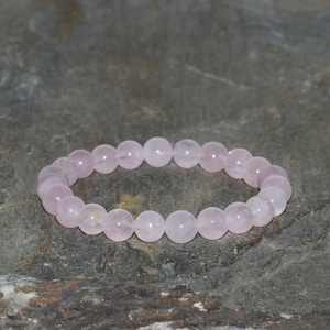 Madagascar Rose Quartz Bracelet Handmade 7mm to 7.5mm Grade AAA Pink Quartz Beaded Gemstone Bracelet Stacking Bracelet Unisex Bracelet