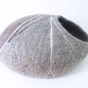 Wool Felted Cat Cave Cat Bed Cat House Cat Furniture Cat Lover Gift River Rock Cat Cave image 5