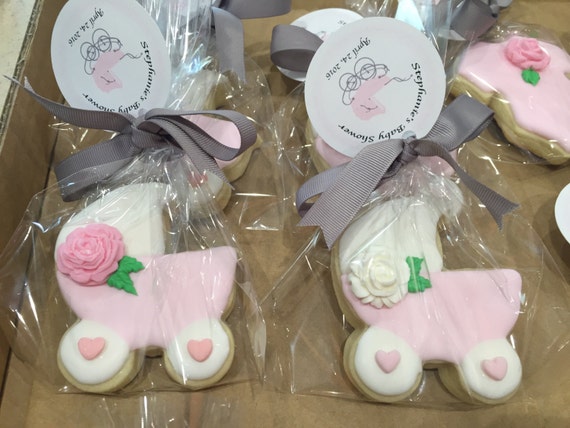 Baby Girl Carriage with Pink Rose Sugar Cookies Il_570xn