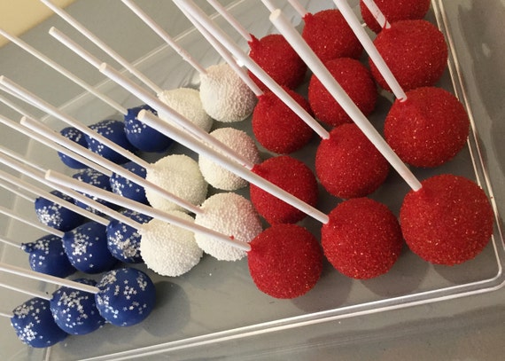 Red White and Blue Sprinkle Fourth of July Cake Pops | Independence Day Cake Pops Il_570xn
