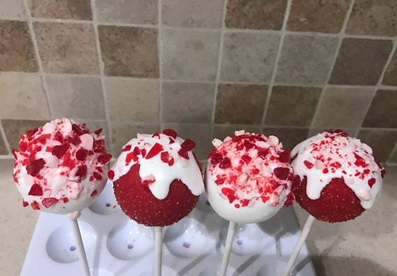 Peppermint Cake Pops | Red and White Holiday Cake Pops Il_570xn