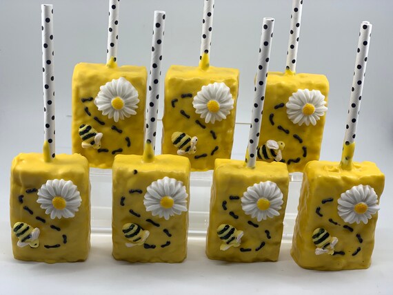 Black and Yellow Bee Rice Krispie Treats | Bumble Bee Theme Il_570xn