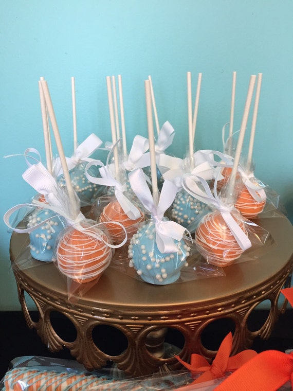 Orange and Blue Decorated Cake Pops Il_570xn