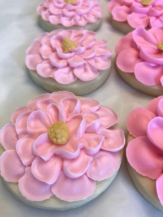 Pink Flower Cookies Il_570xn