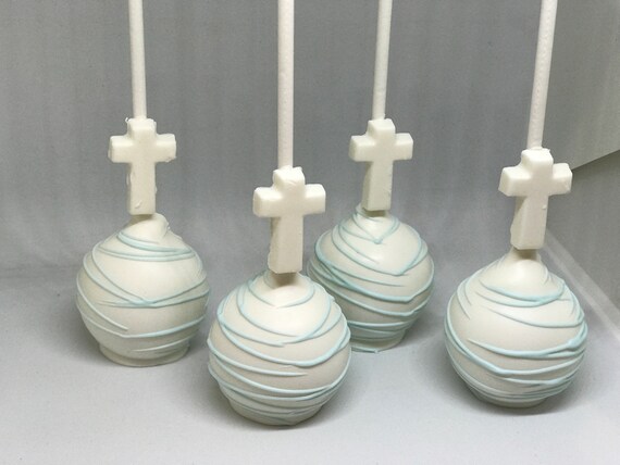 Light Blue and White Cross Cake Pops Il_570xn