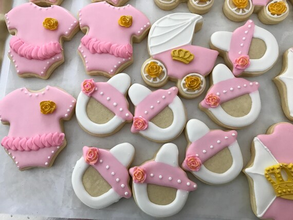 Pink and Gold Baby Girl Shower Cookie Assortment Il_570xn