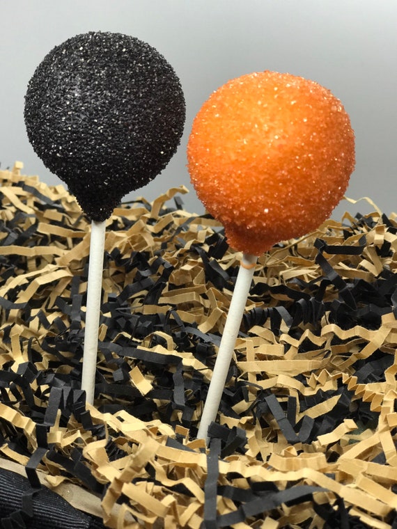 Halloween Cake Pops, Black and Orange Sparkly Il_570xn