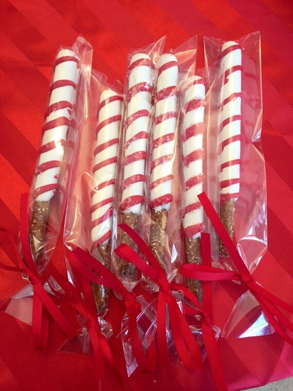 Candy Cane Winter White Chocolate Covered Pretzel Rods Il_570xn